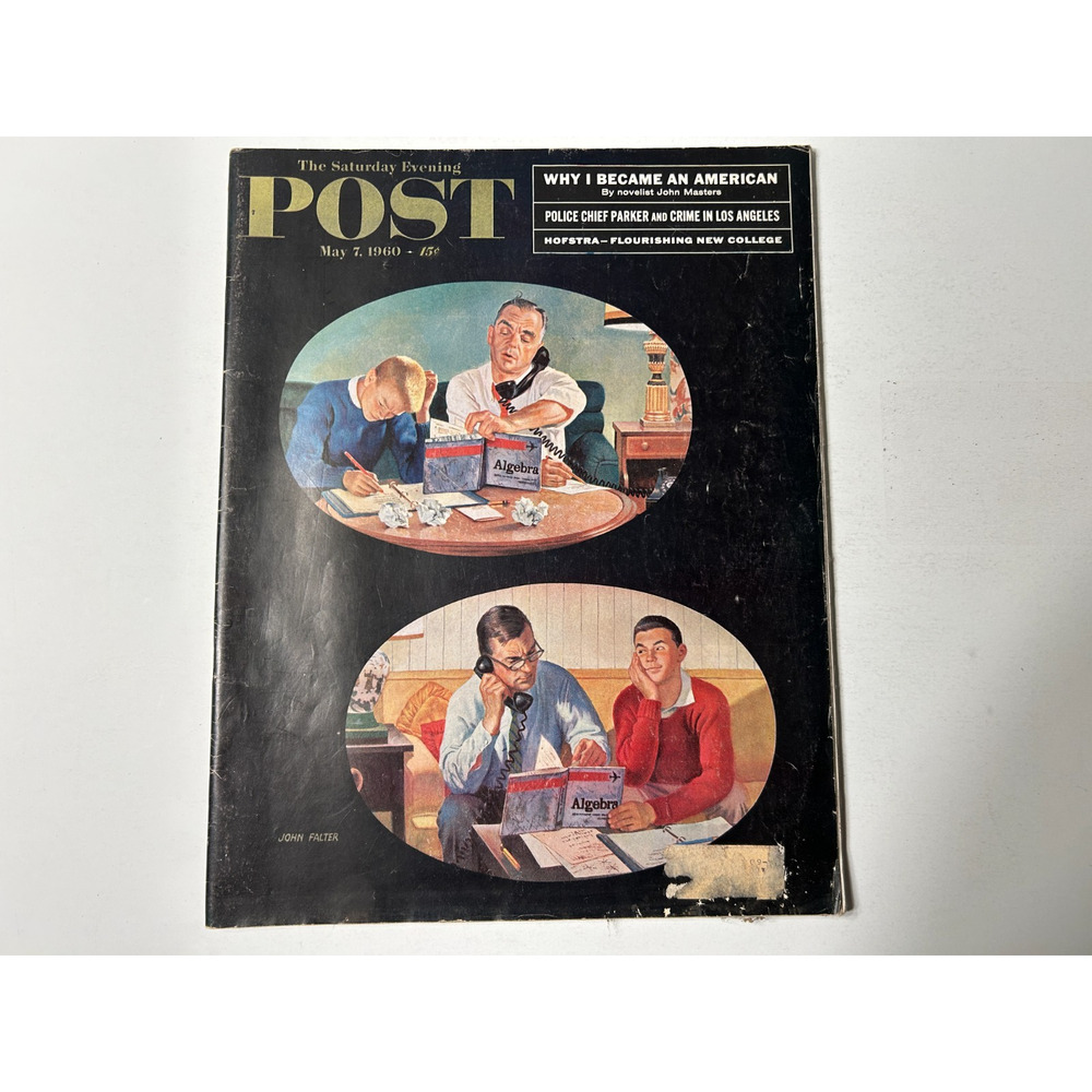 THE SATURDAY EVENING POST May 7 1960 John Falter Algebra Cover Vintage Magazine